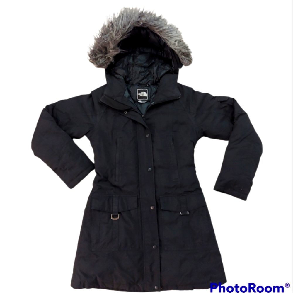 The North Face Jacket coat Winter Long with Fur Detachable Hood Puff Inside - Picture 2 of 11